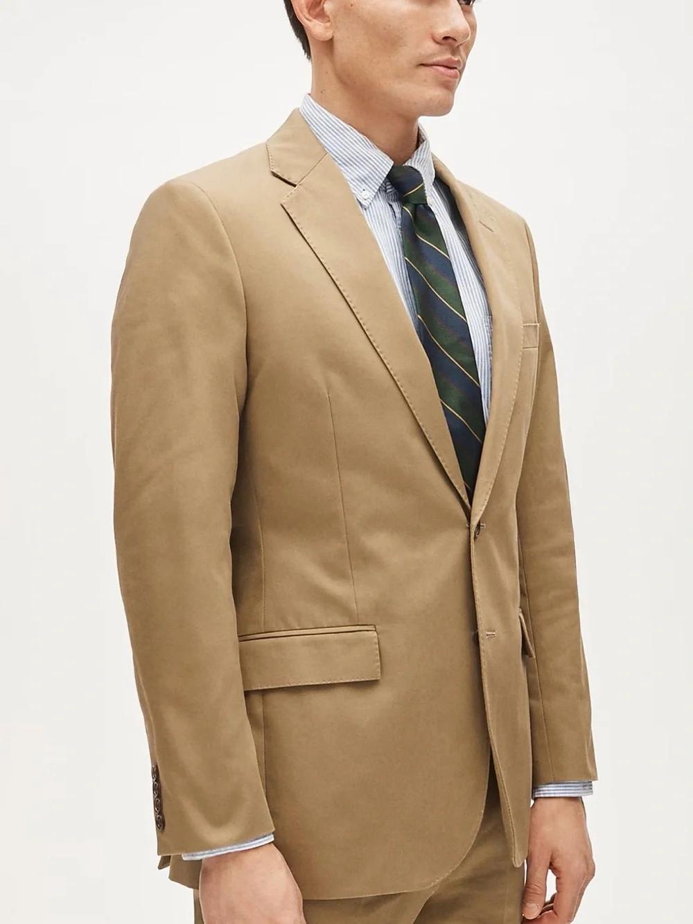 J Crew Ludlow slim fit cotton chino tan suit coat